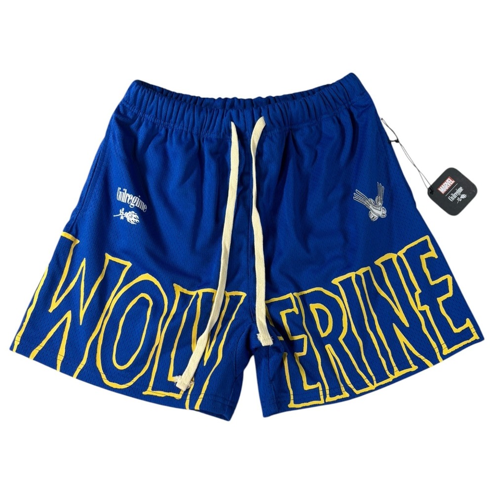 Civil Regime Marvel Wolverine Mesh Shorts Blue Yellow Mens Small NWT